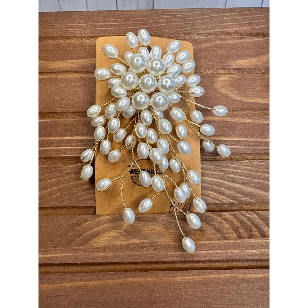Flower Burst White Pearl Jewelry Brooch Fashion Jewelry FAST SHIP
